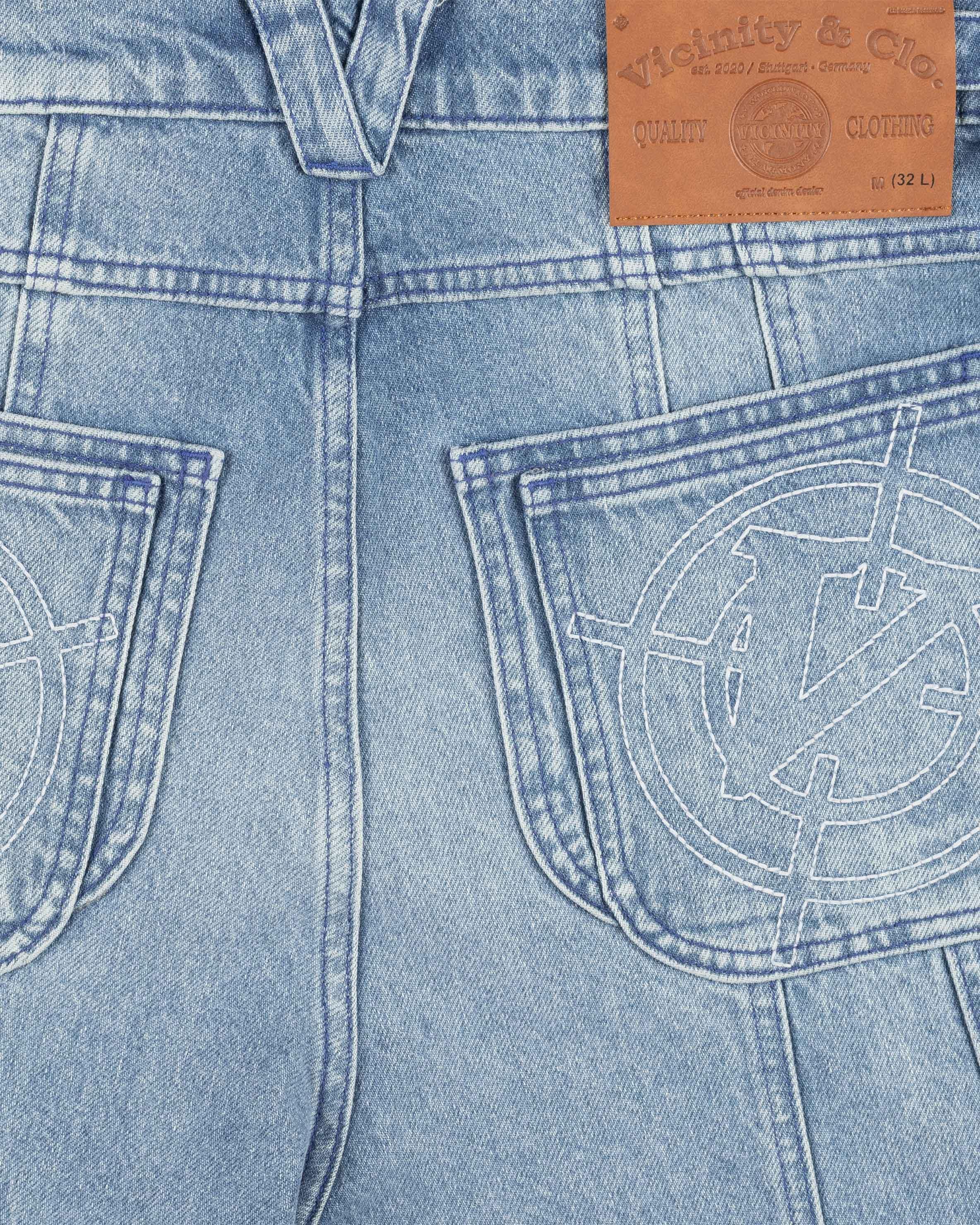 V-LOGO LIGHT BLUE JORTS