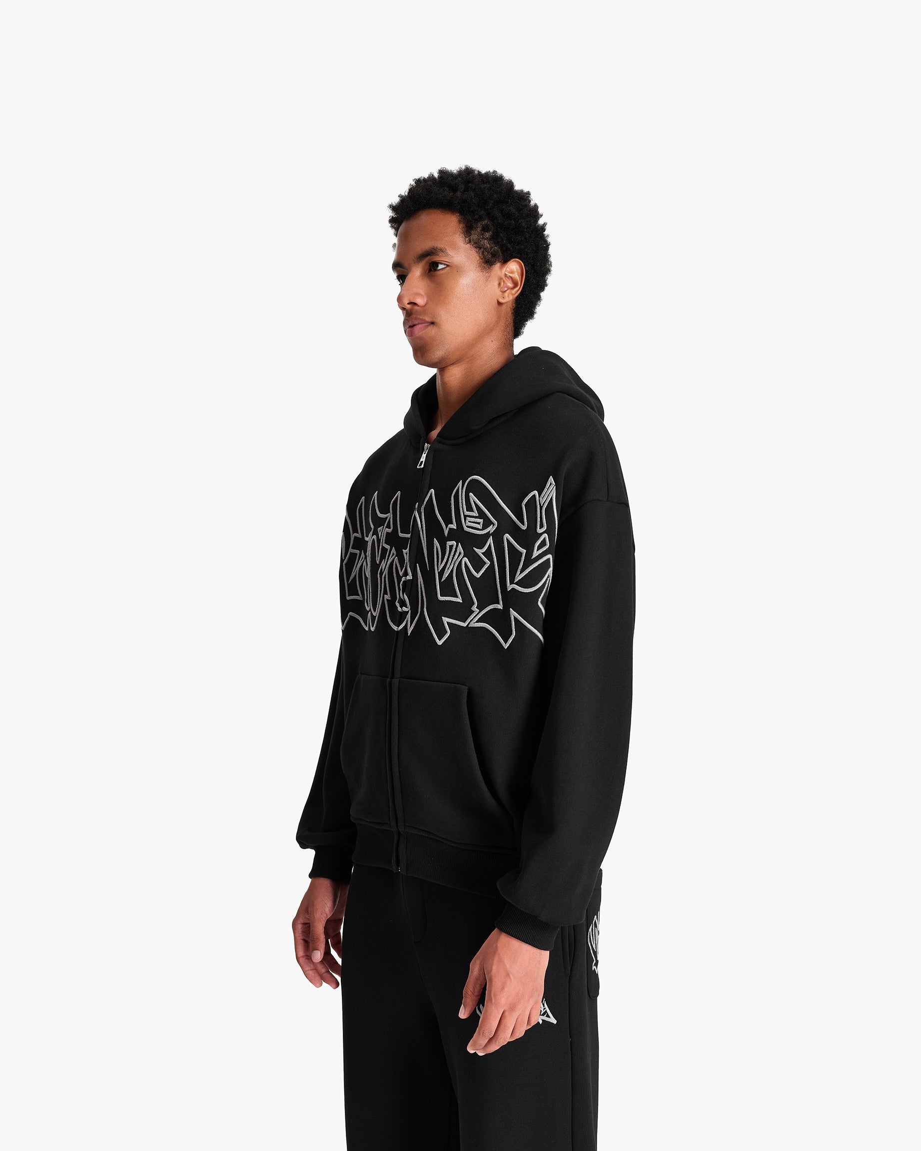 GRAFFITI ZIP-HOODIE BLACK