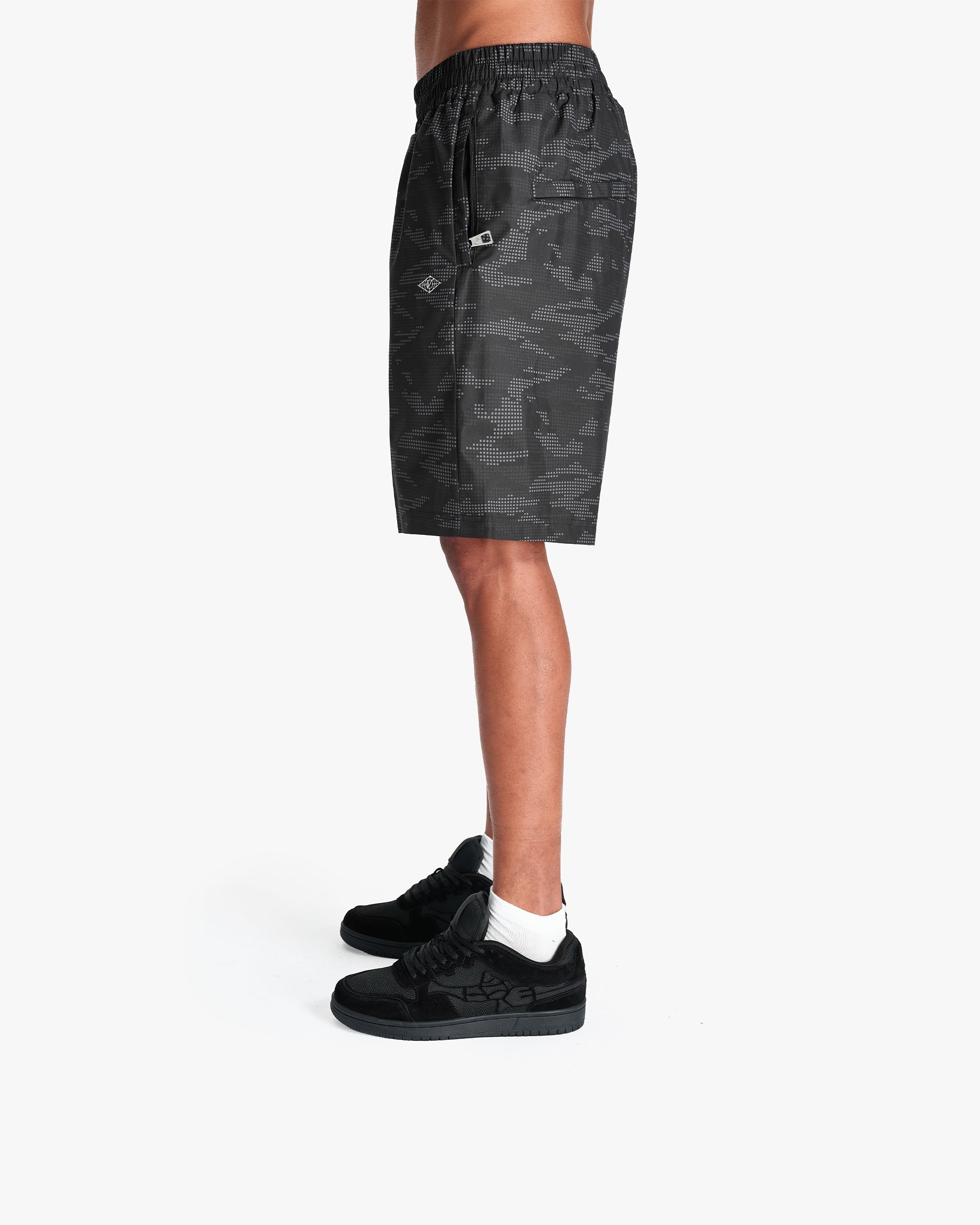 TRACK SHORTS DOTTED CAMO BLACK