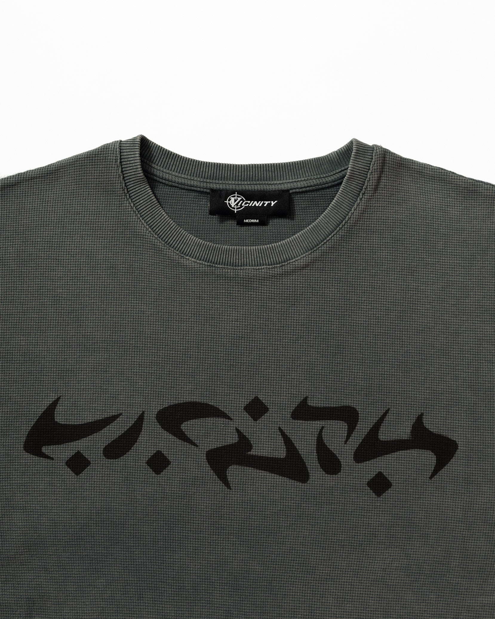 ACID WASHED WAFFLE LONGSLEEVE LIGHT GREY