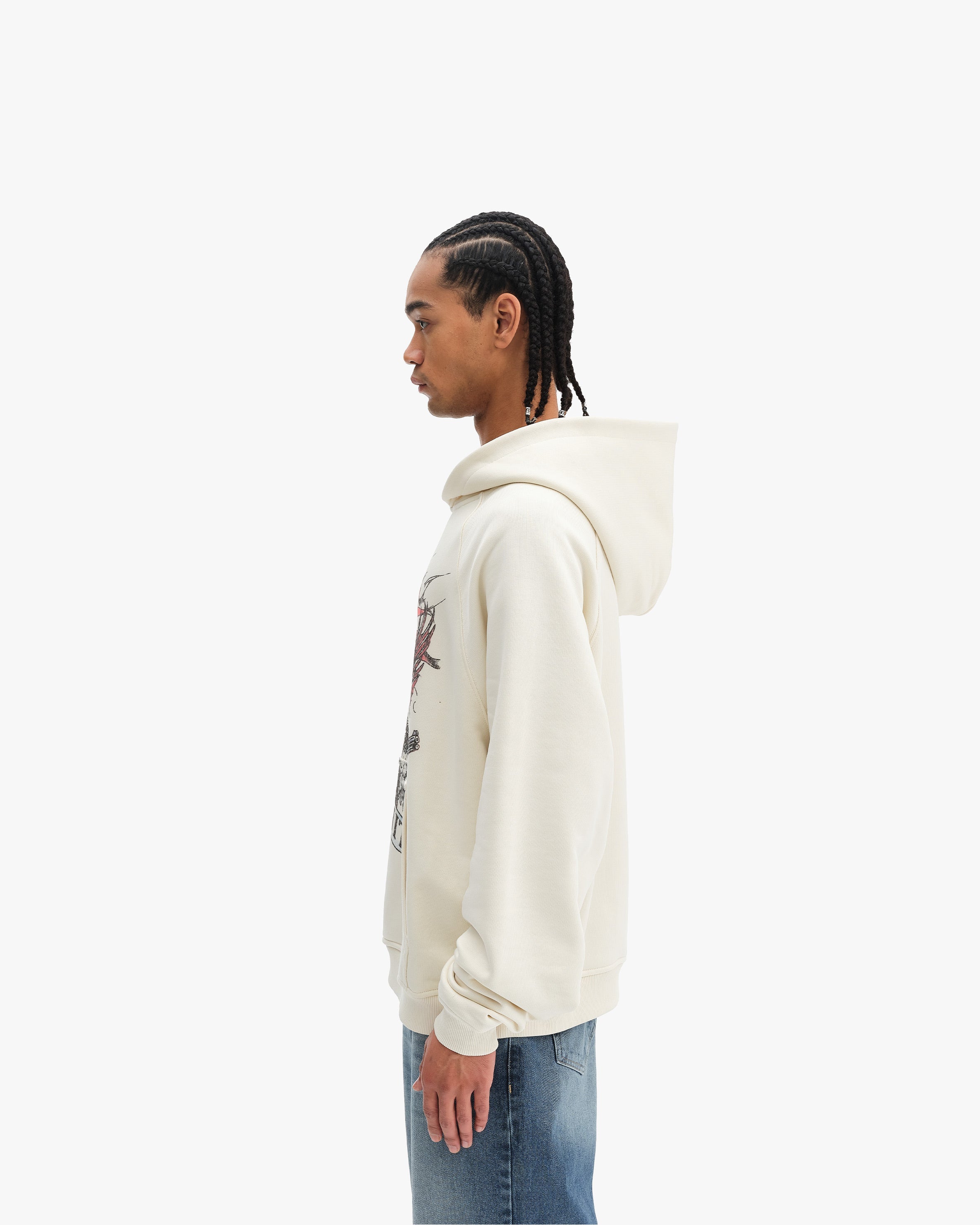 EAGLE TATTOO HOODIE BEIGE