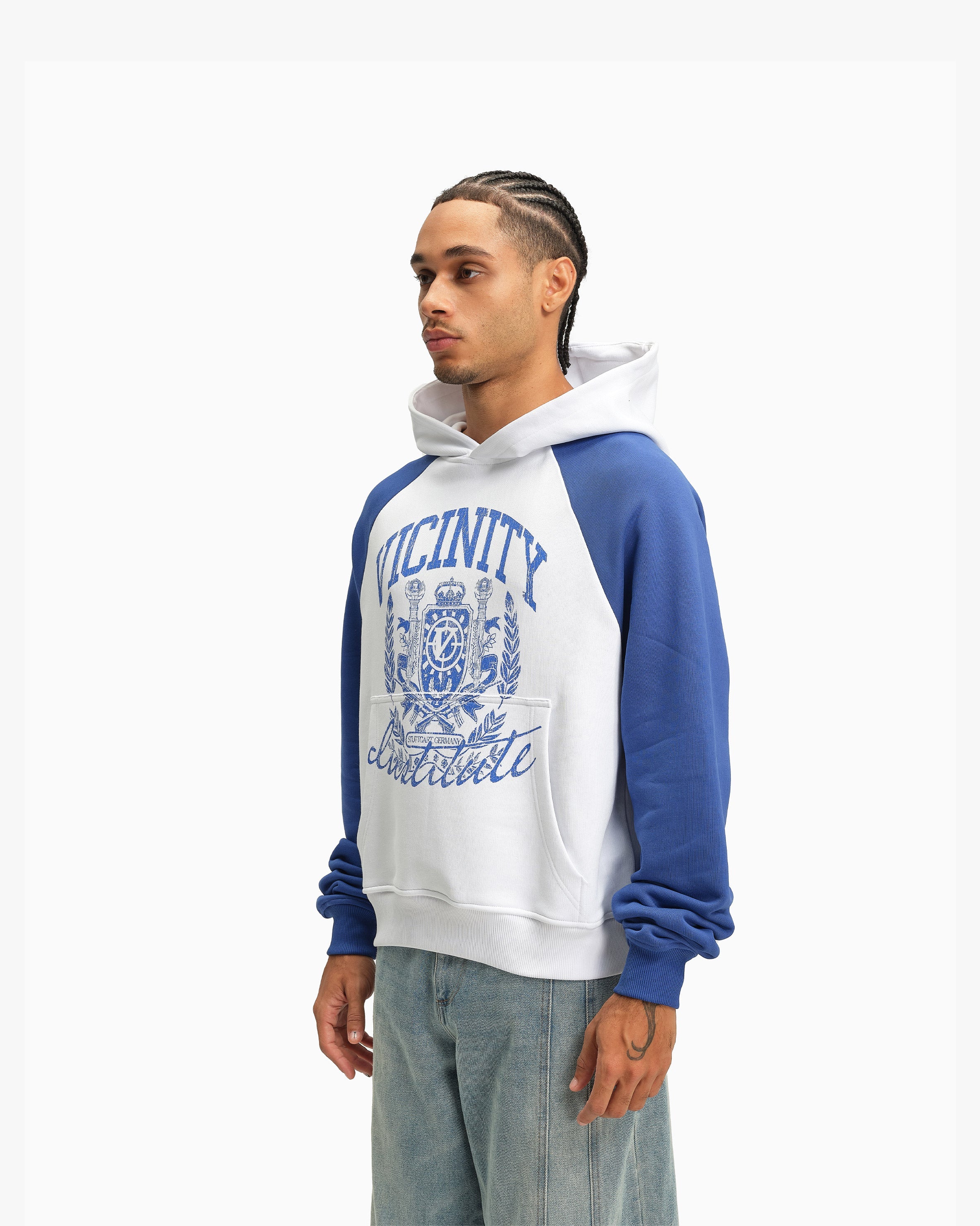 INSTITUTE HOODIE WHITE/BLUE