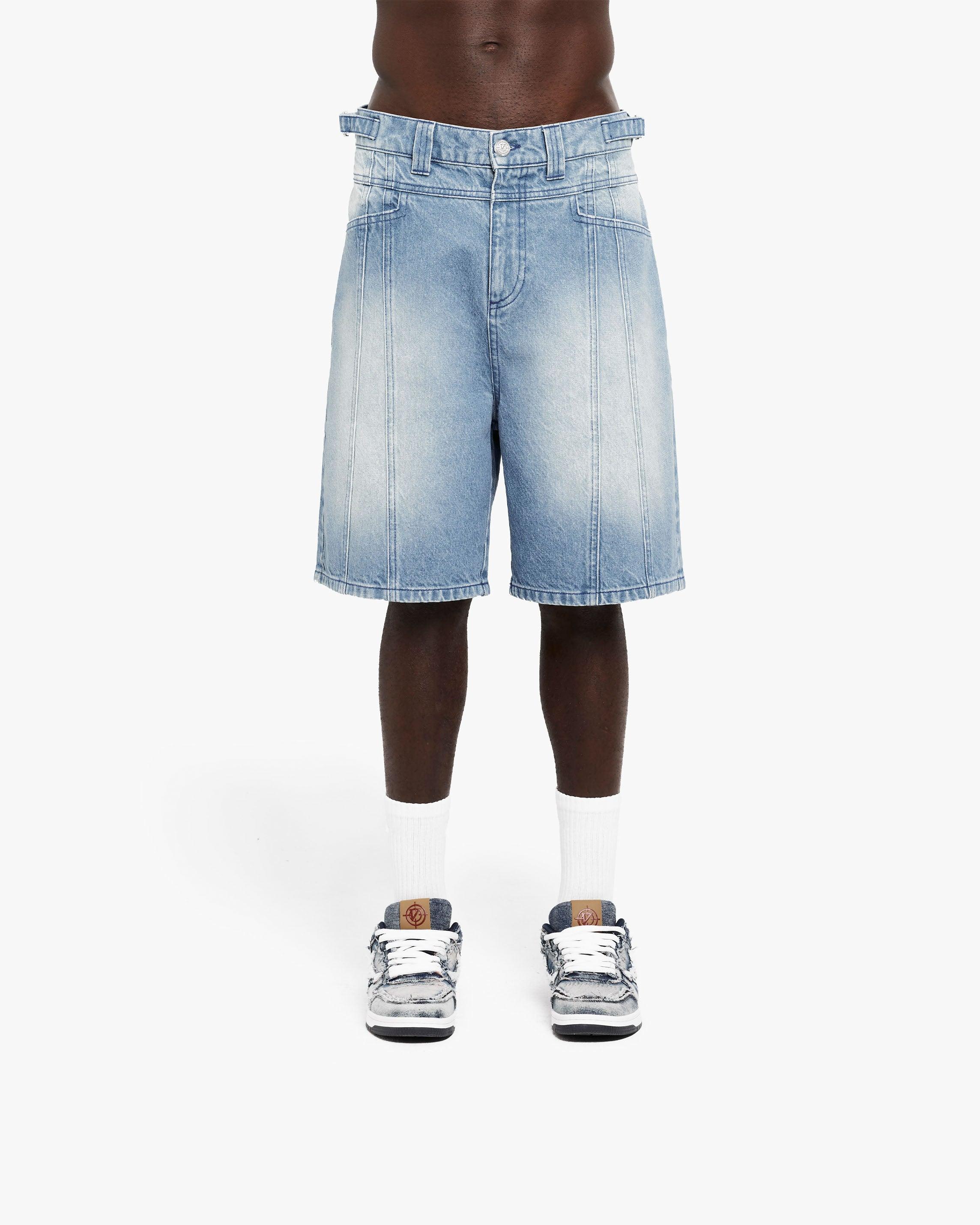 V-LOGO LIGHT BLUE JORTS
