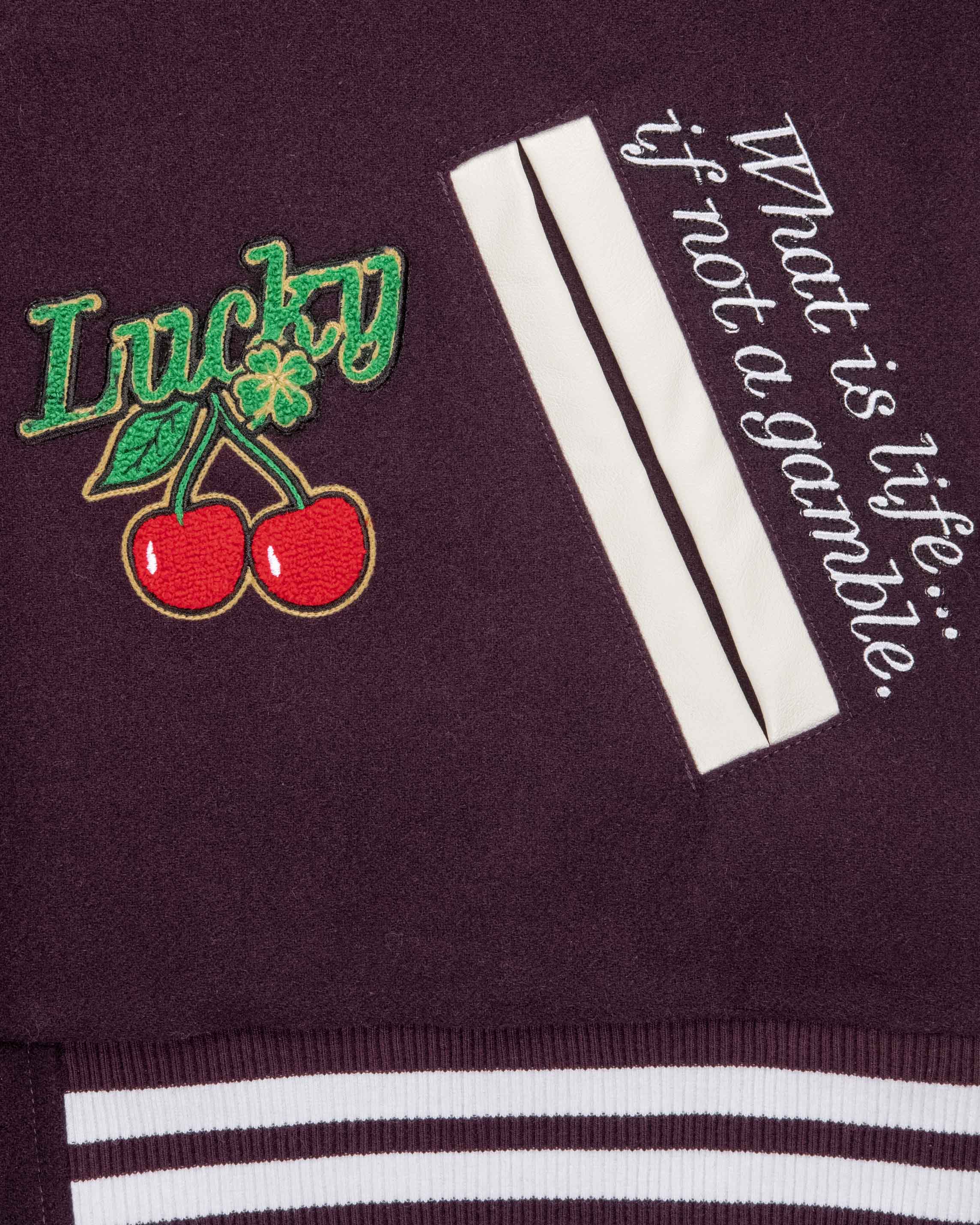 GAMBLER VARSITY JACKET BORDEAUX RED
