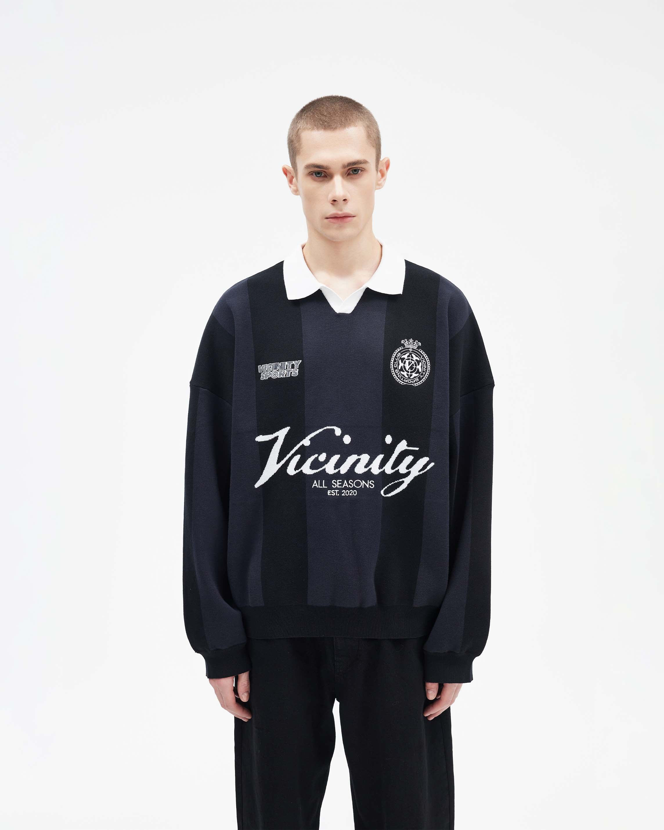 SPORTS TEAM JERSEY KNIT BLACK