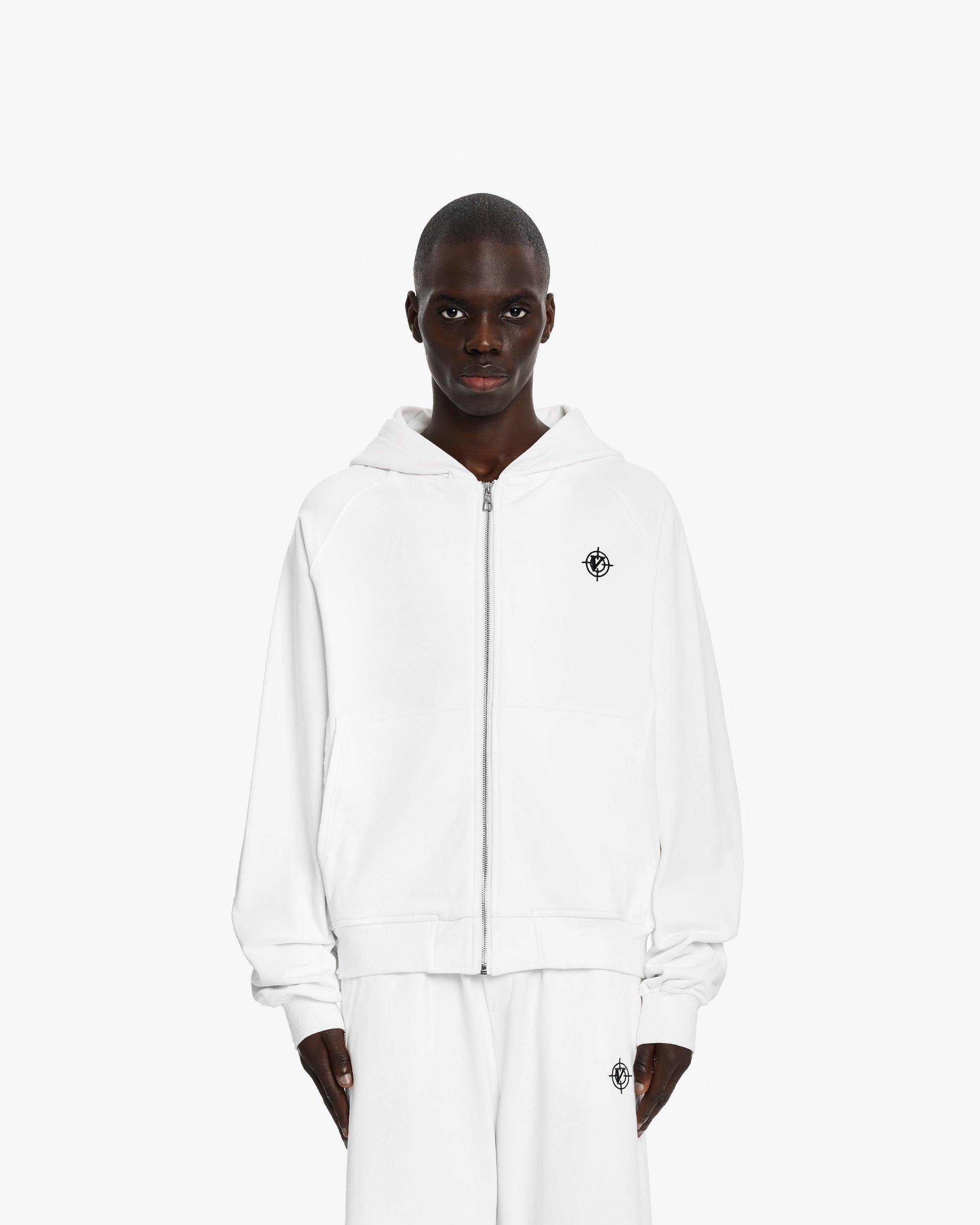 INSIDE OUT ZIP HOODIE WHITE
