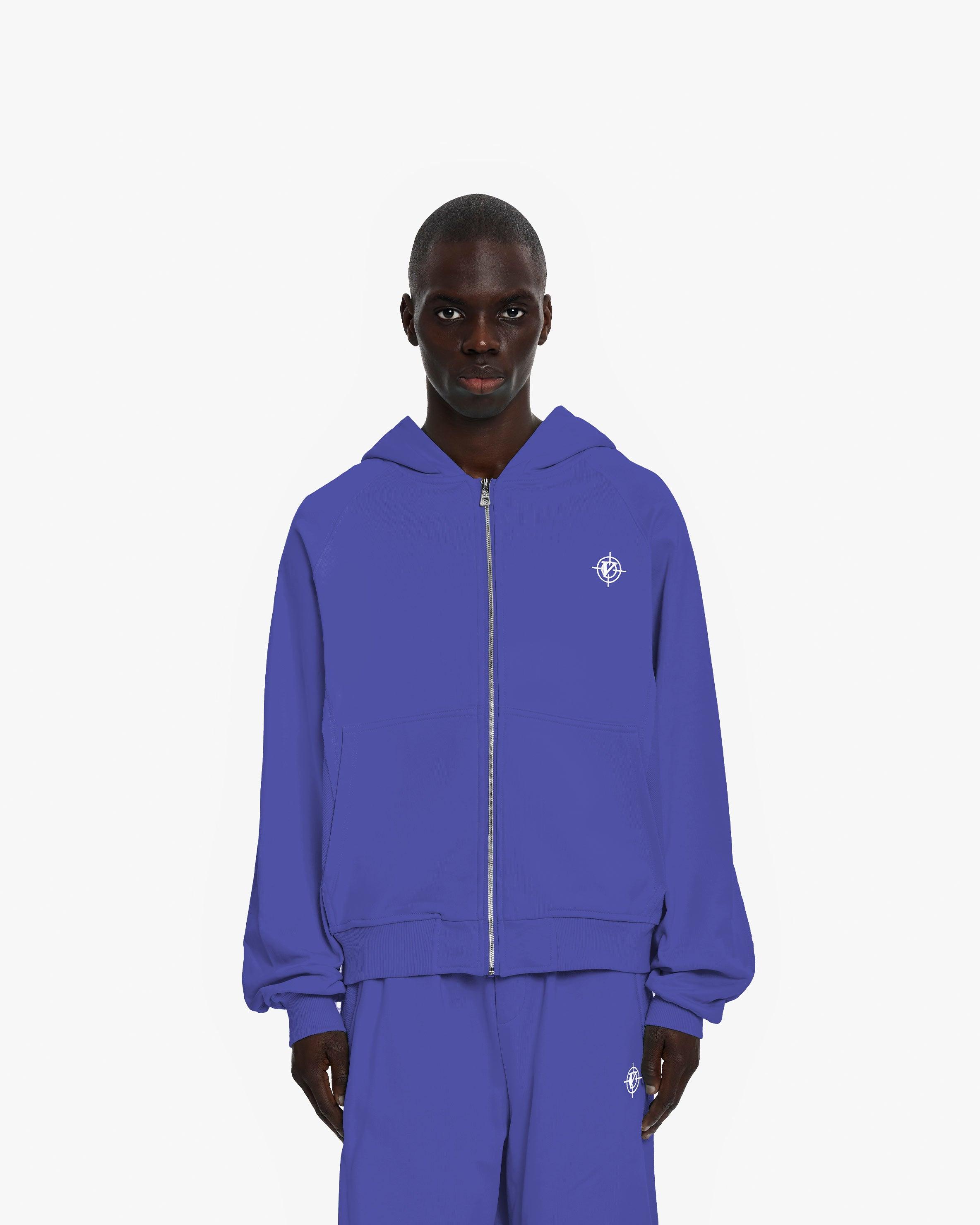 INSIDE OUT ZIP HOODIE OCEAN BLUE