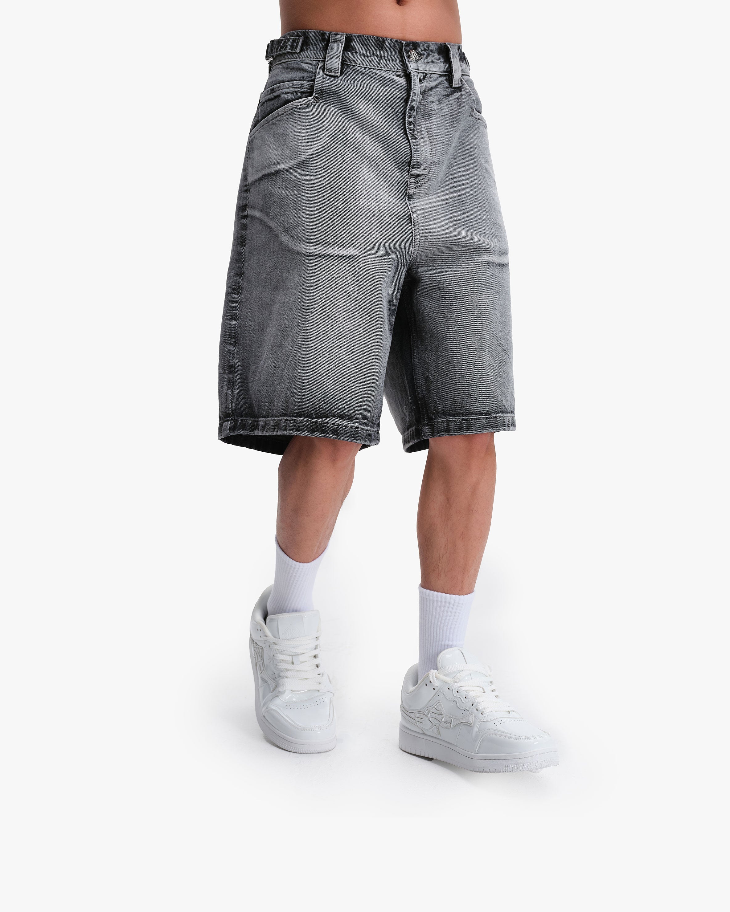 IVORY DENIM JORTS