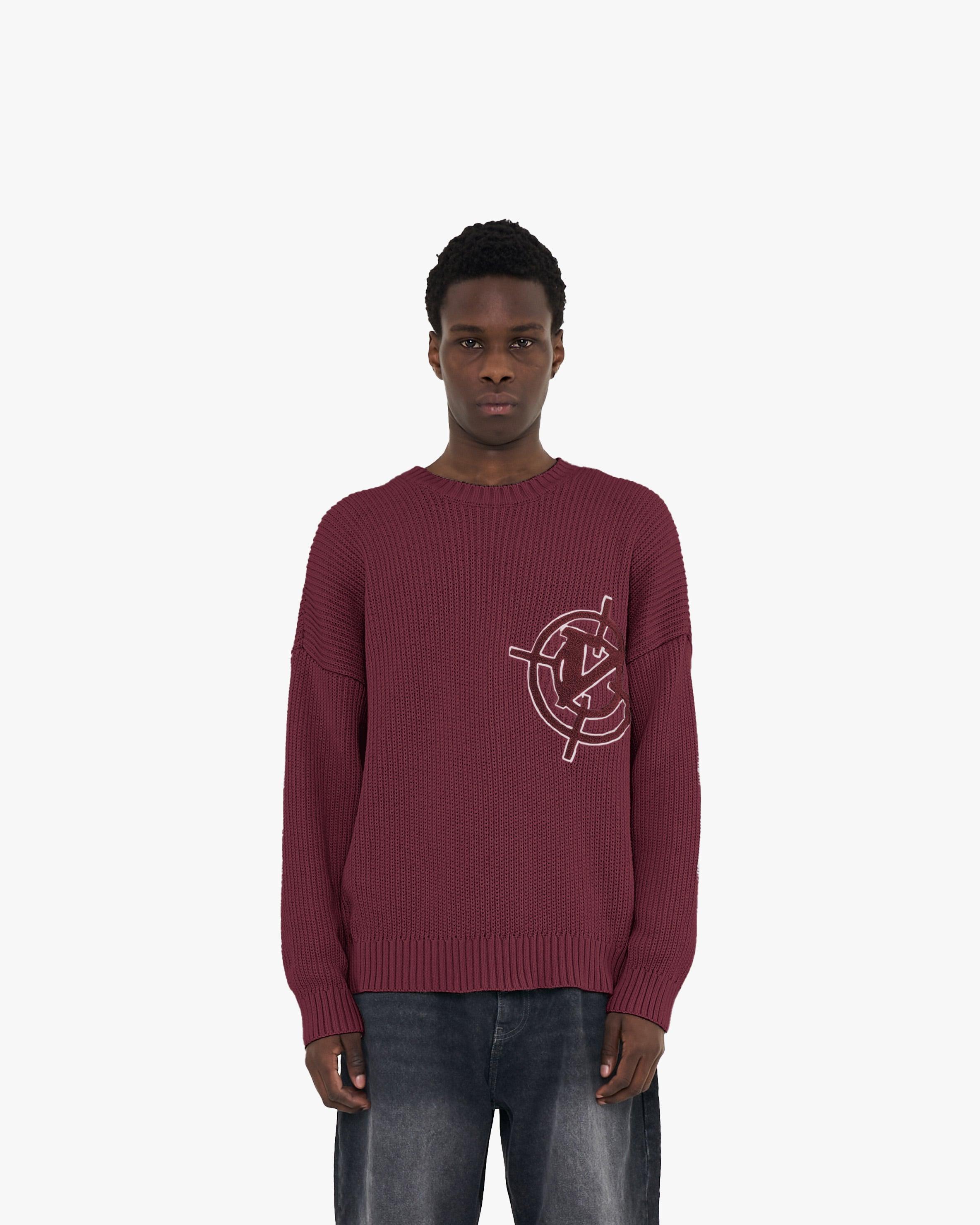 V-LOGO KNITWEAR DARK CHERRY