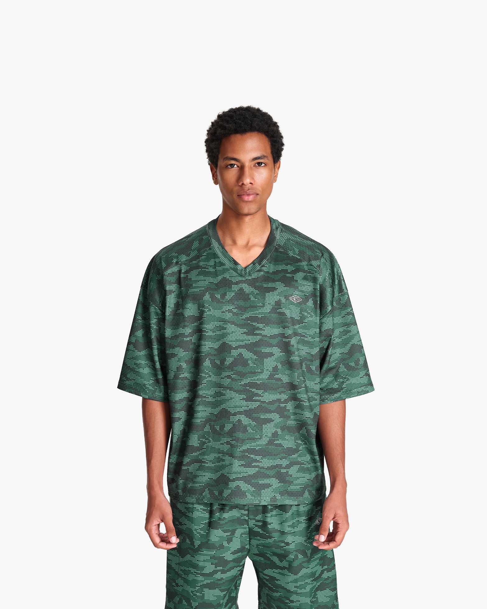 MESH JERSEY DOTTED CAMO GREEN