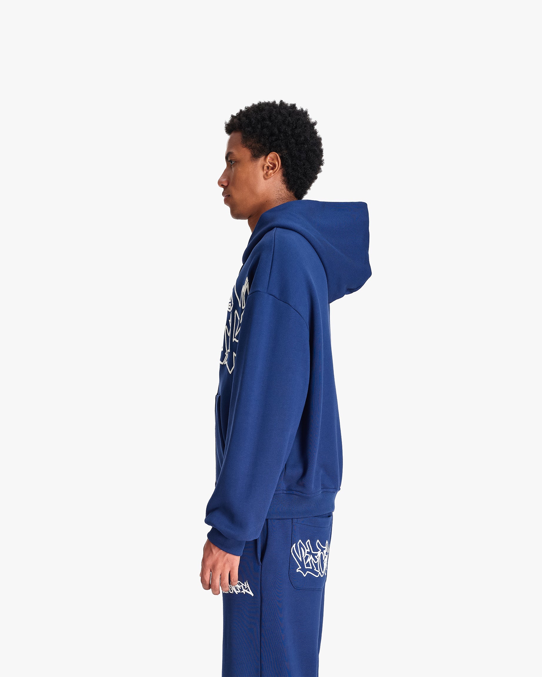 GRAFFITI ZIP-HOODIE BLUE