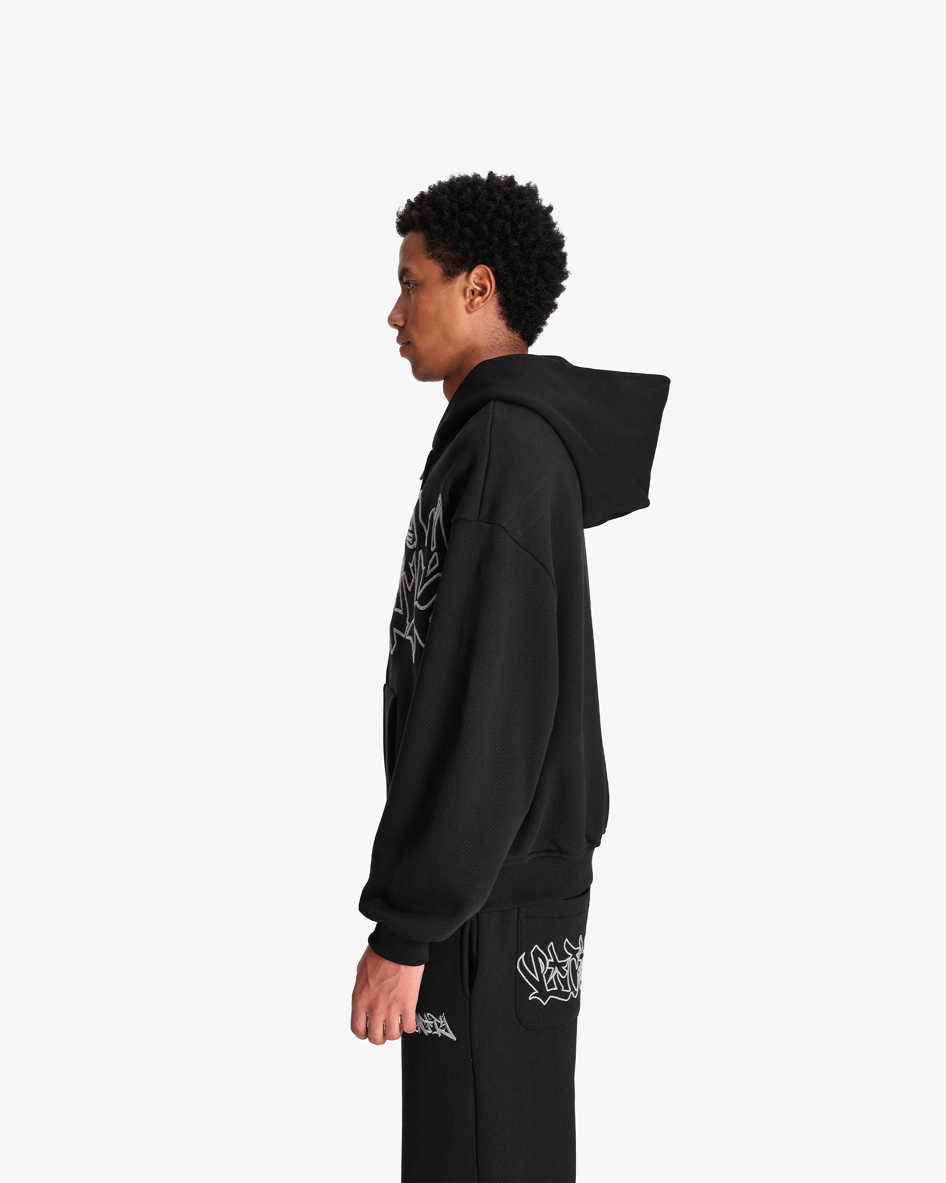 GRAFFITI ZIP-HOODIE BLACK