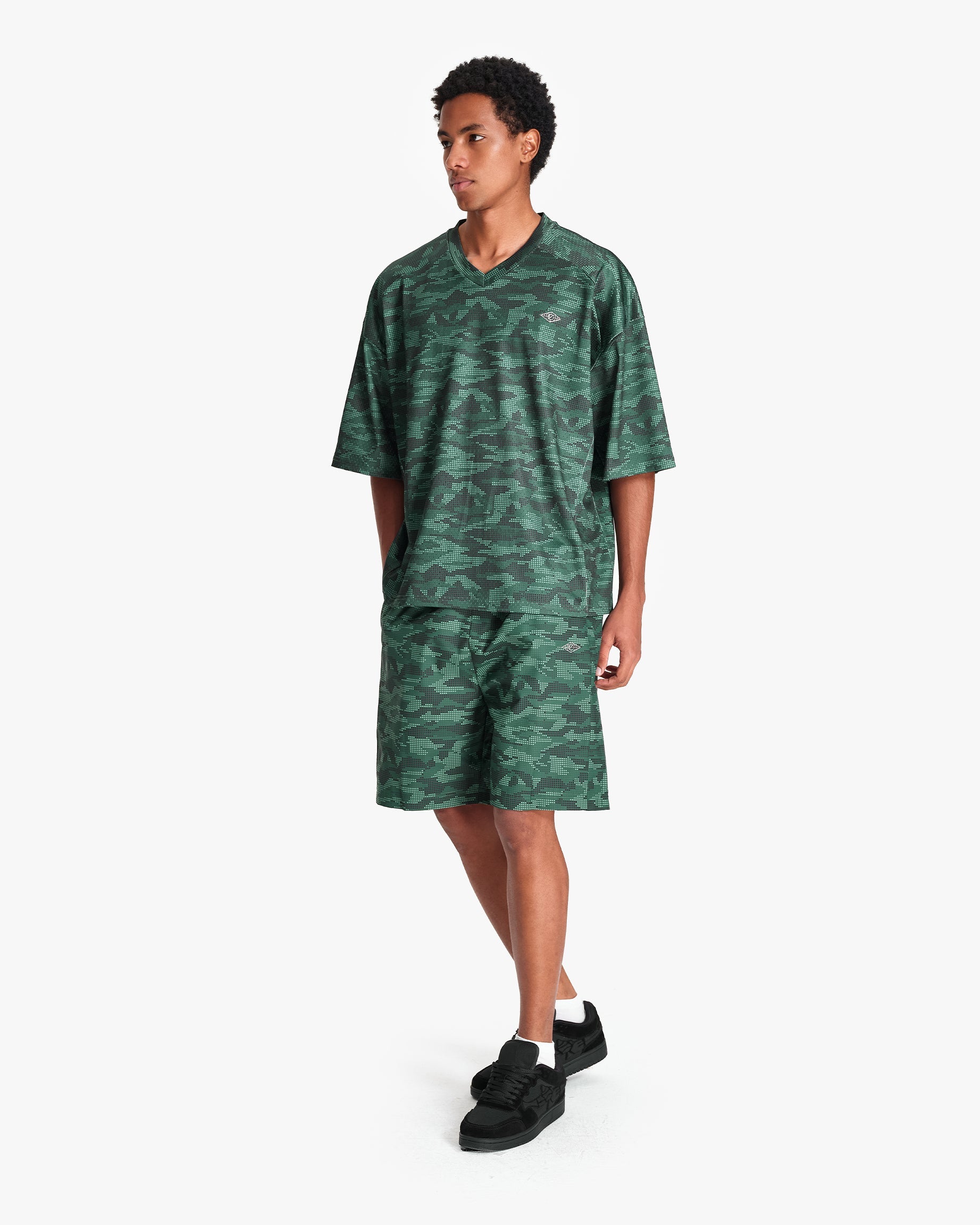 TRACK SHORTS DOTTED CAMO GREEN