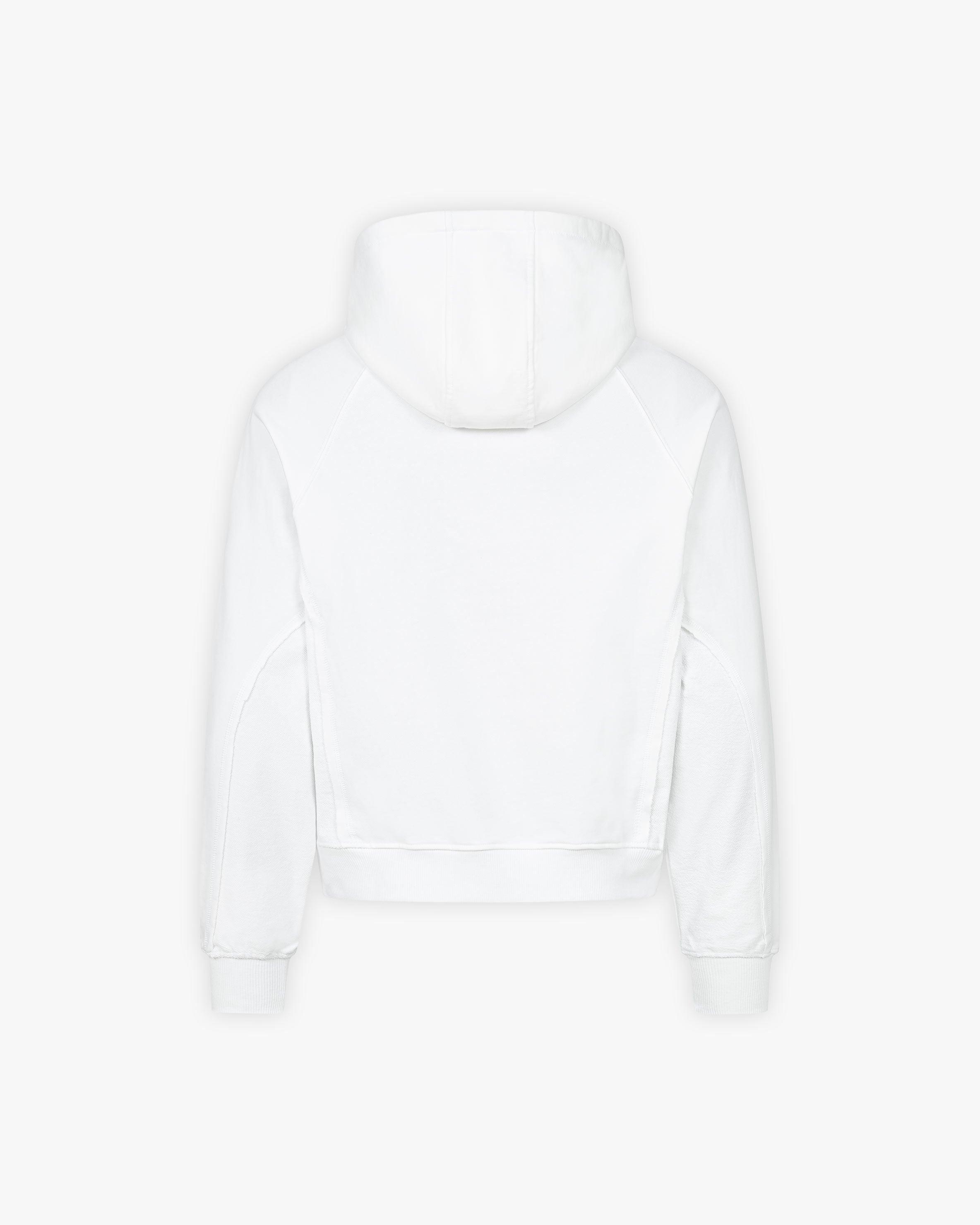 INSIDE OUT ZIP HOODIE WHITE