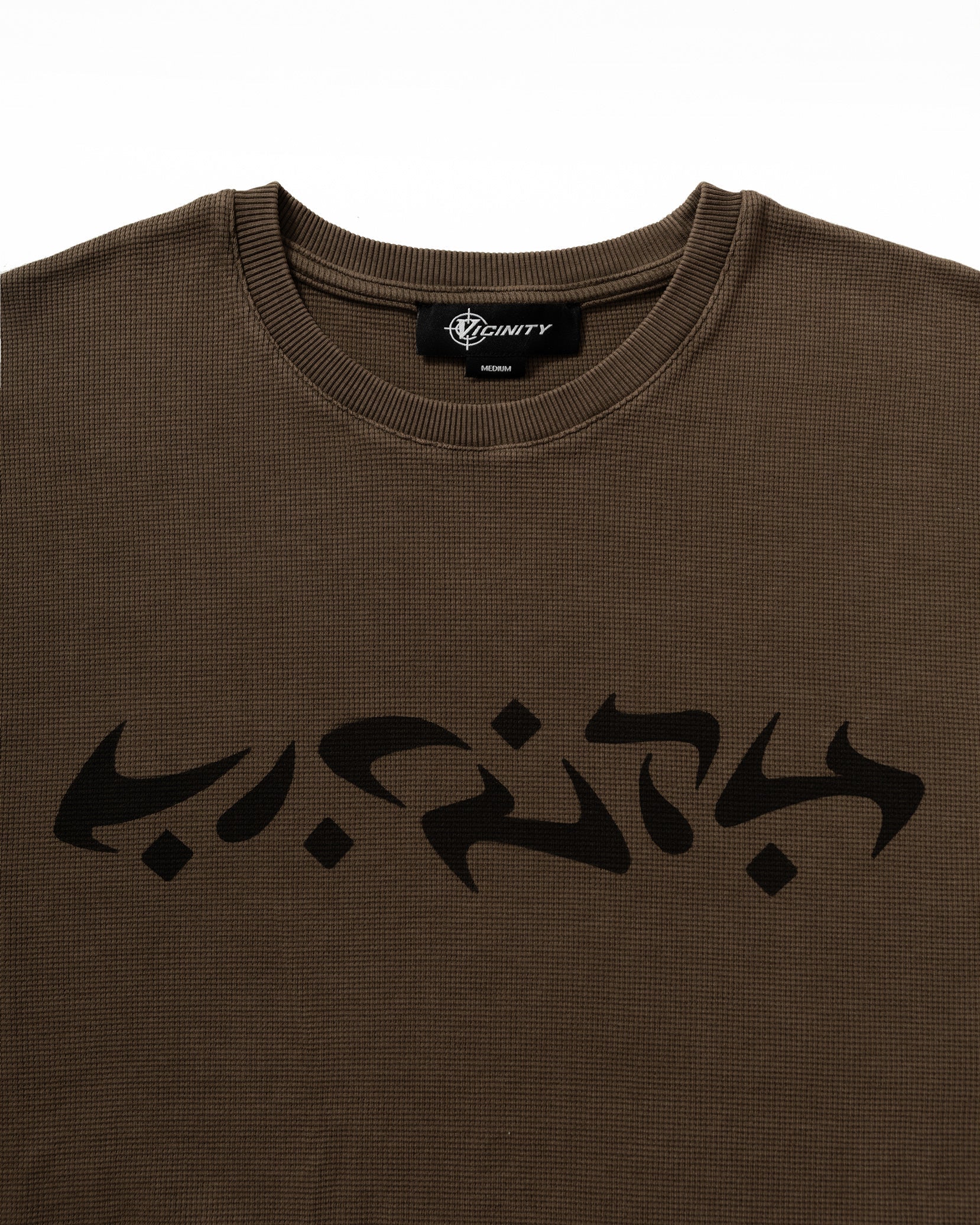 ACID WASHED WAFFLE LONGSLEEVE BROWN