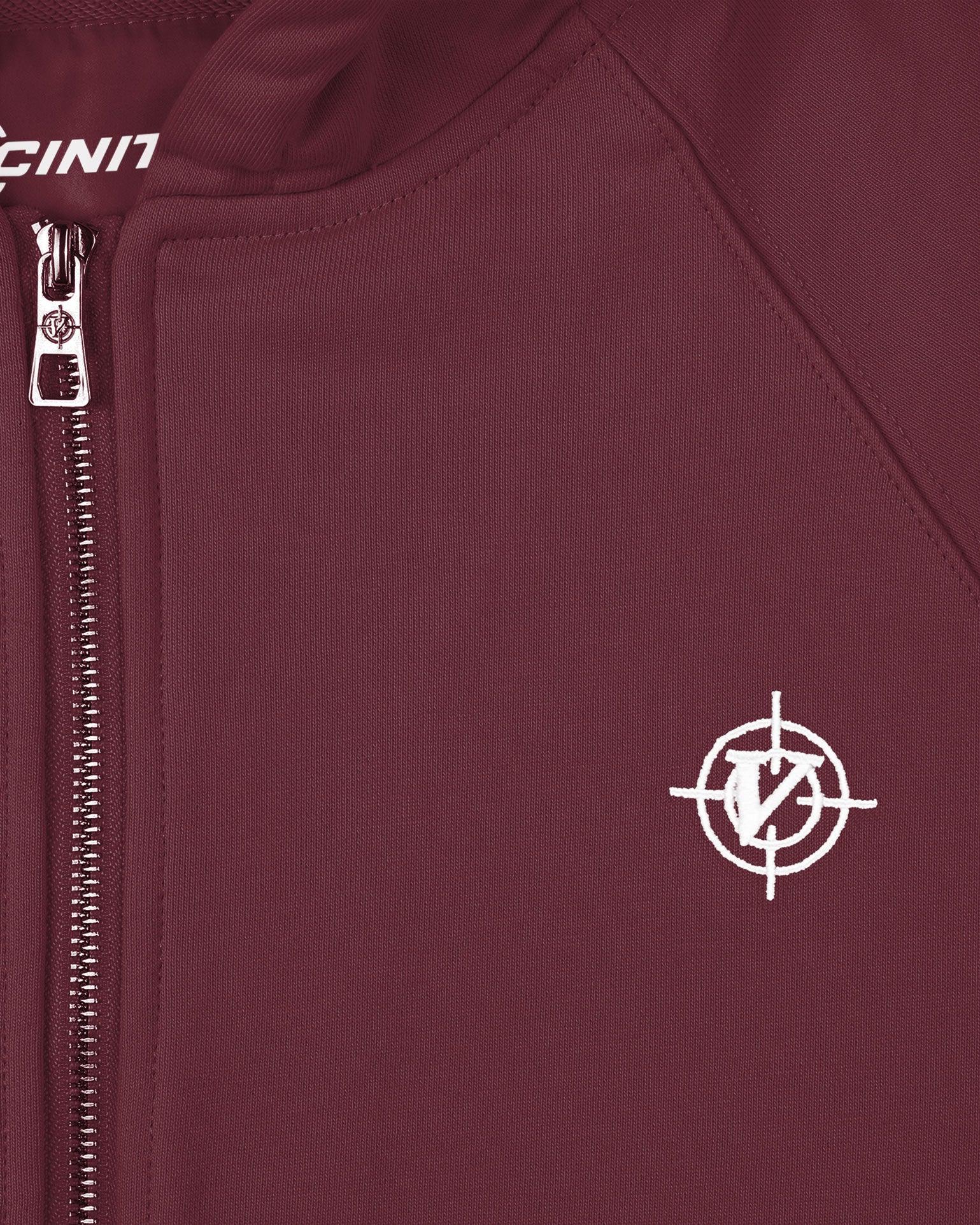 INSIDE OUT ZIP HOODIE WINE RED