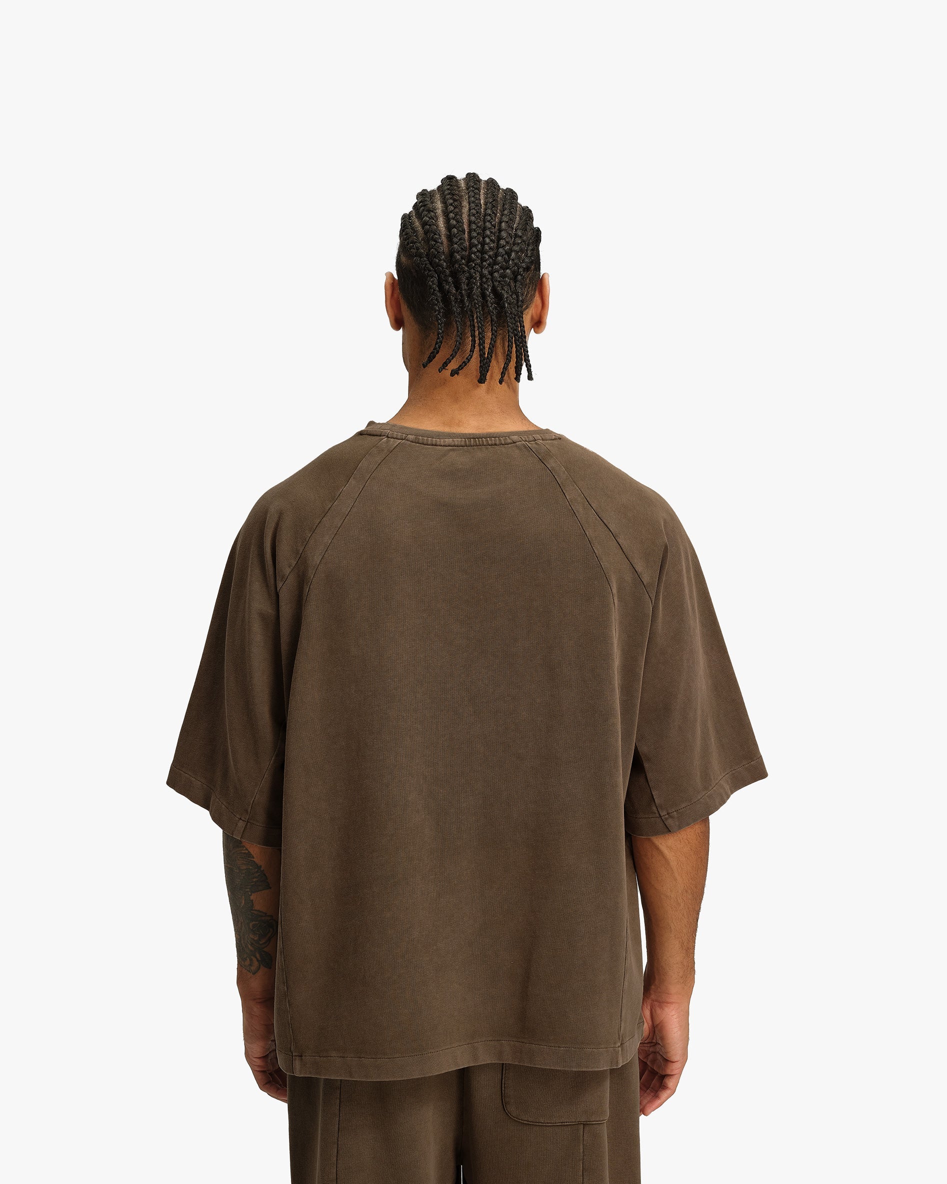 ACID WASHED TEE BROWN