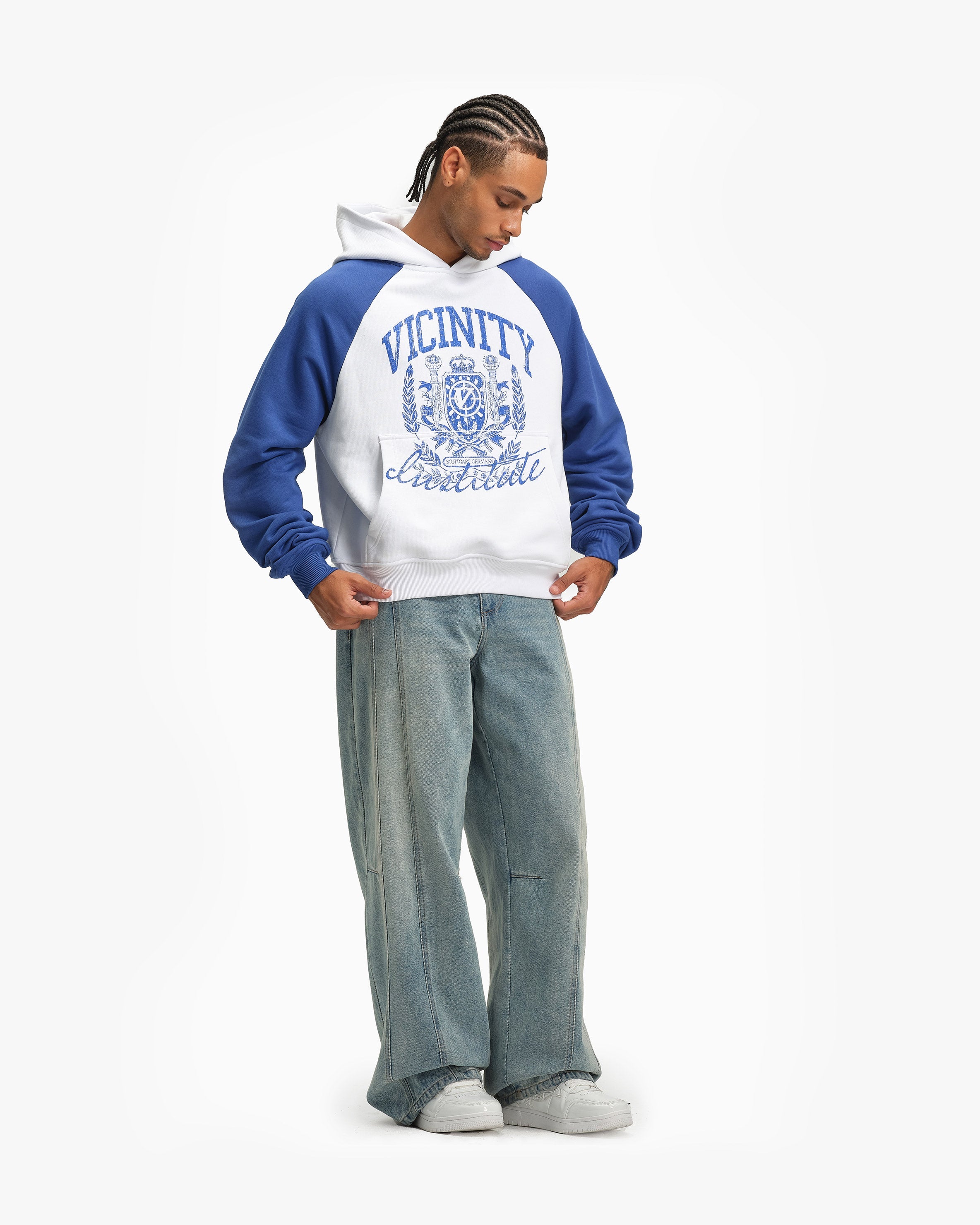 INSTITUTE HOODIE WHITE/BLUE