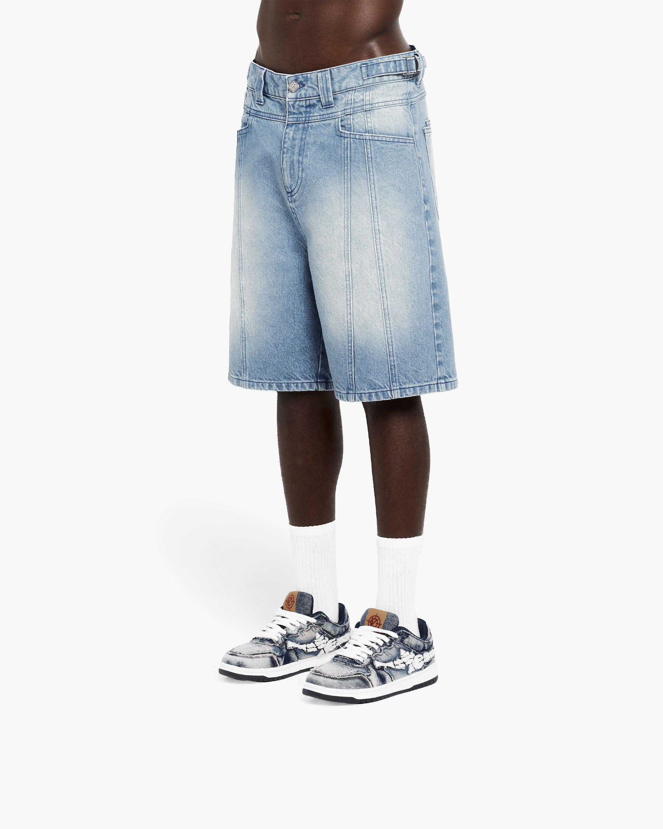 V-LOGO LIGHT BLUE JORTS