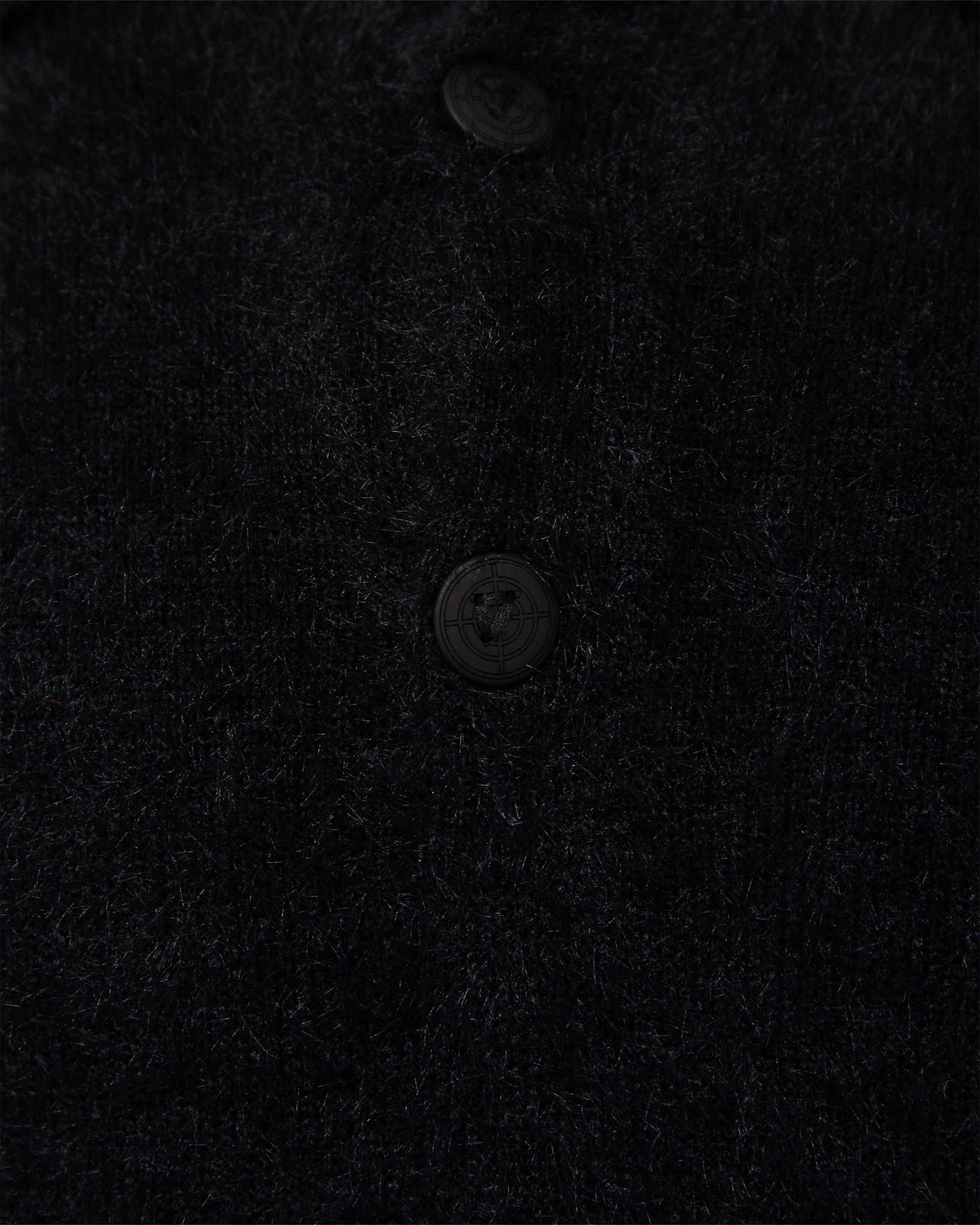 FAUX MINK POLO SWEATER BLACK