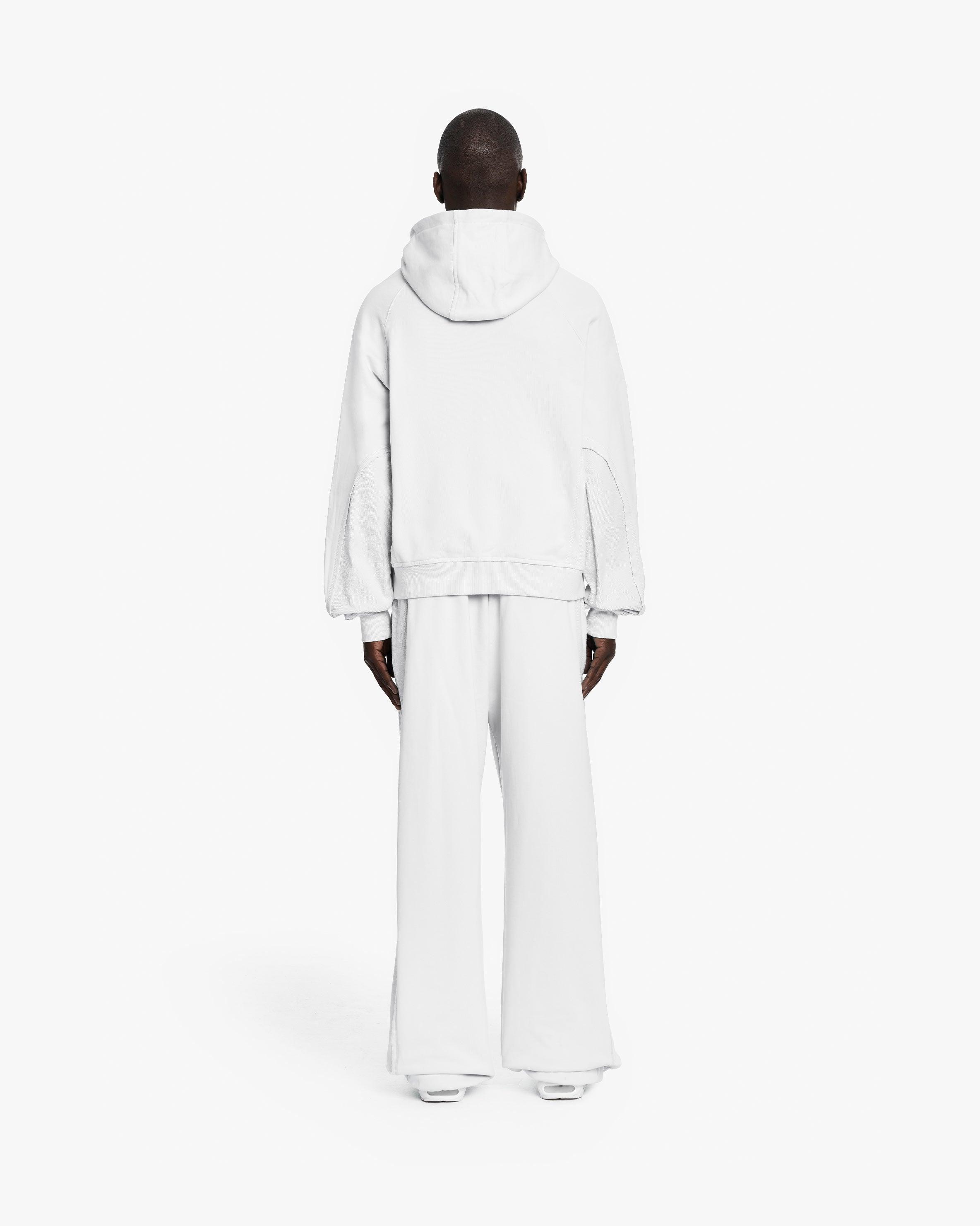 INSIDE OUT ZIP HOODIE WHITE