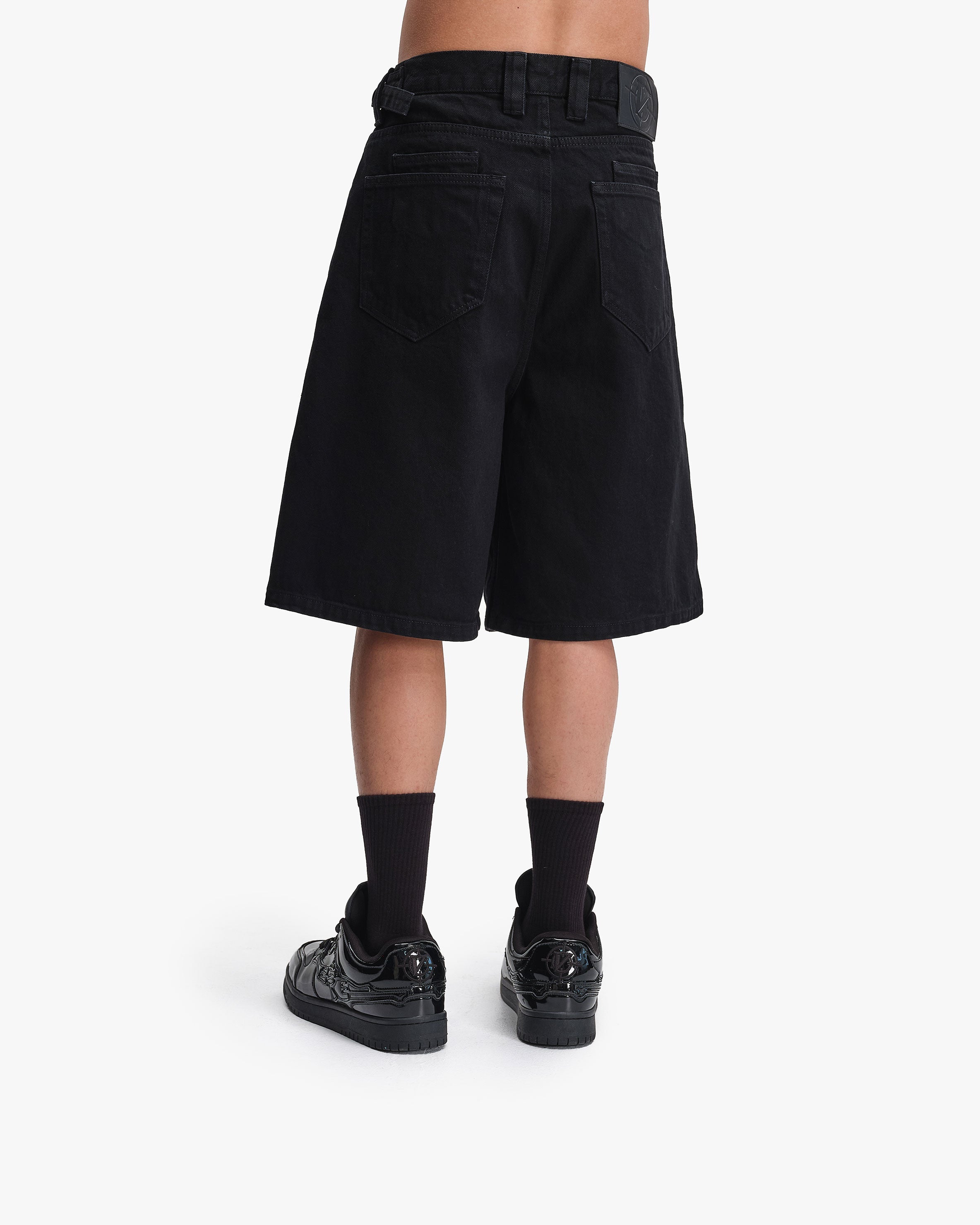 MIDNIGHT BLACK DENIM JORTS