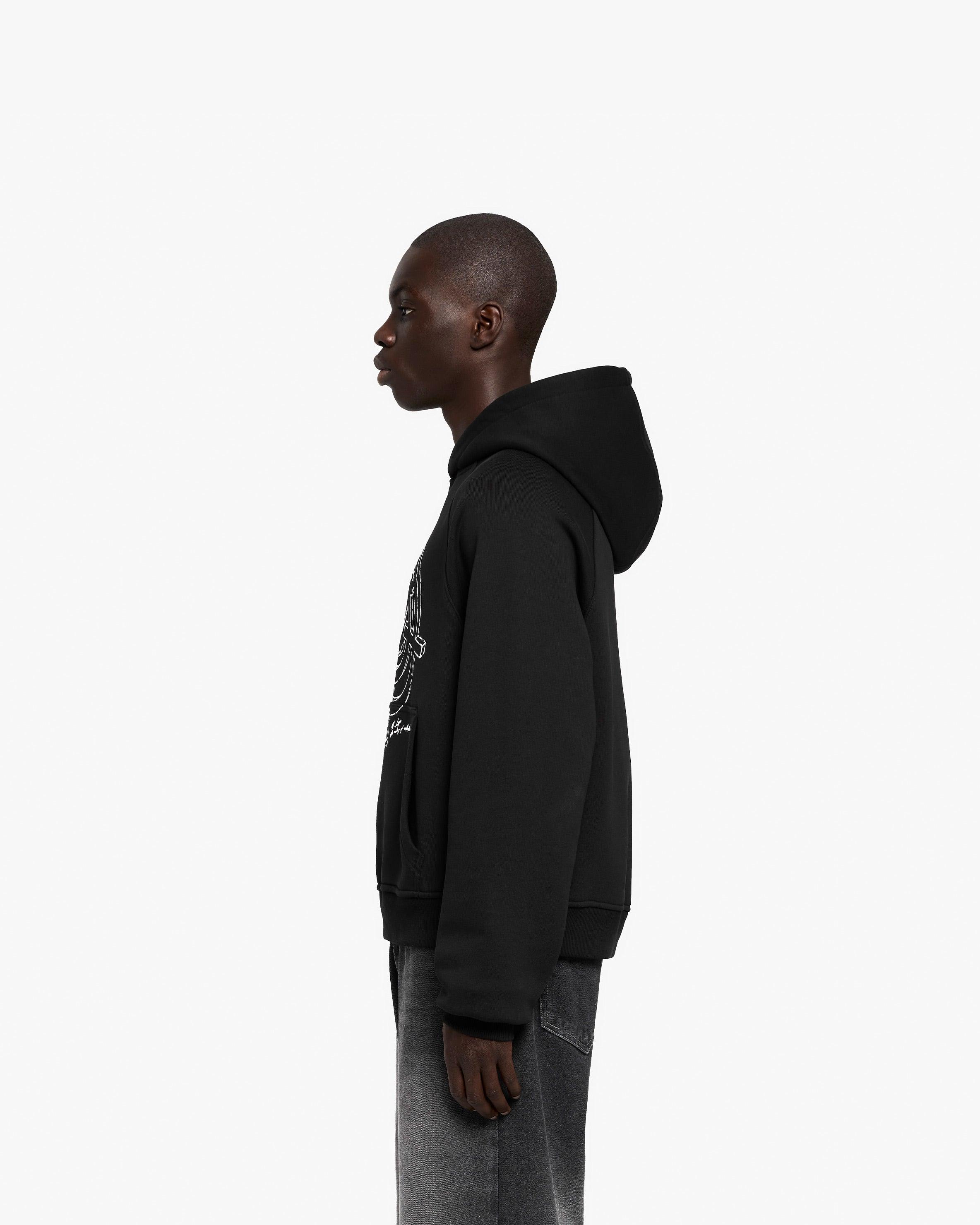 CONSTRUCTION LOGO HOODIE BLACK